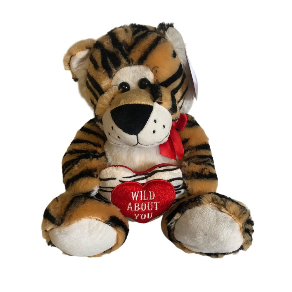 Sugar Loaf Plush Tiger Stuffed Animal Wild About You Heart Valentine Collection
